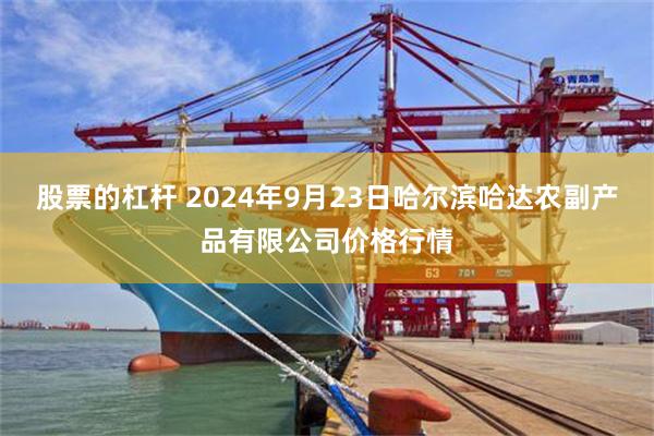 股票的杠杆 2024年9月23日哈尔滨哈达农副产品有限公司价格行情